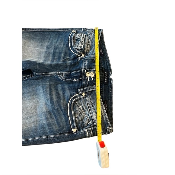 Vigoss Blue Ankle Cropped Jeans with Vintage Wash - Picture 9 of 9